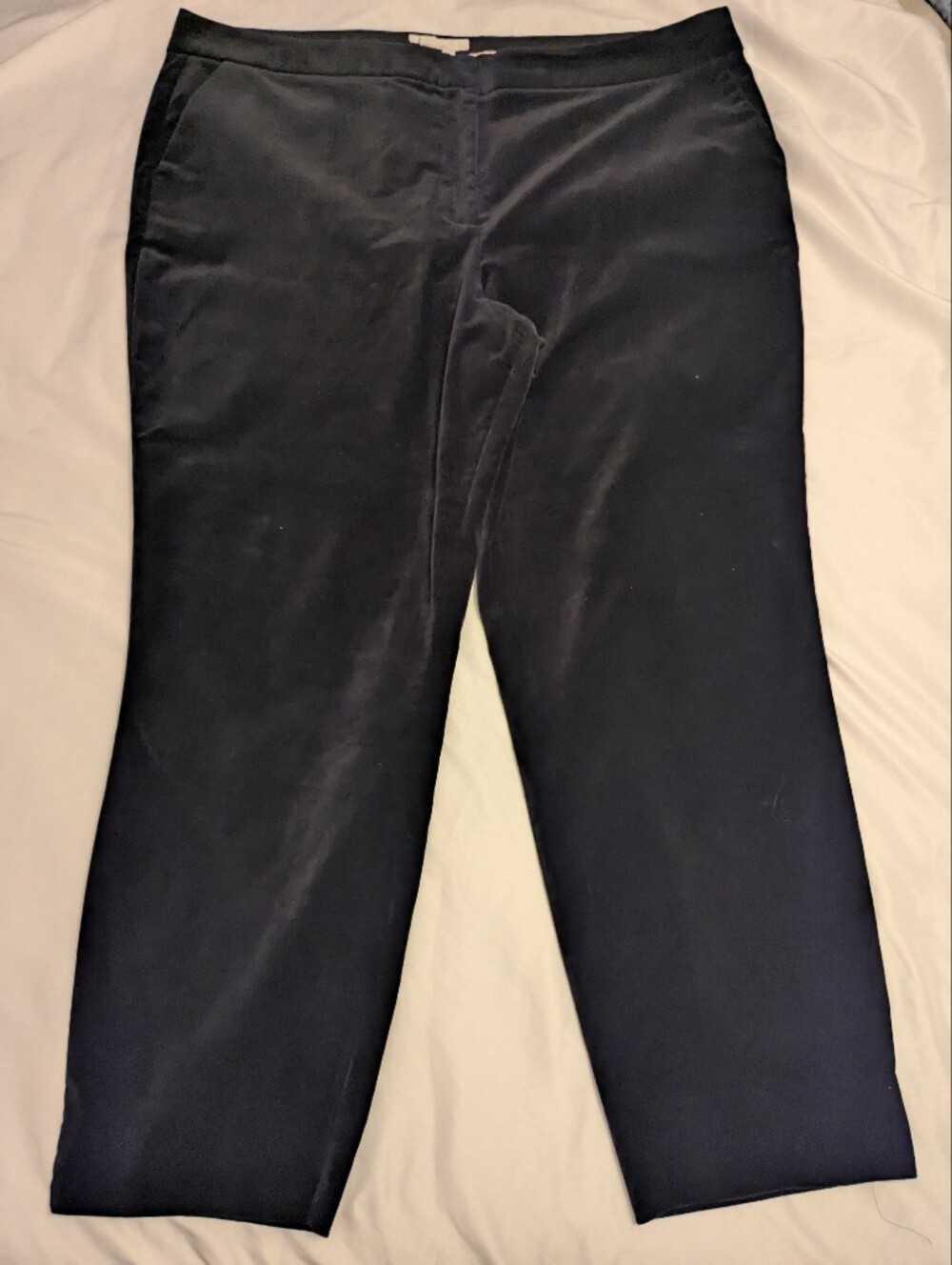 BODEN Black Velvet Dress Pants, Size US 18